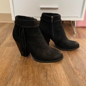 Rampage Black Ankle Booties with Tassel Detail